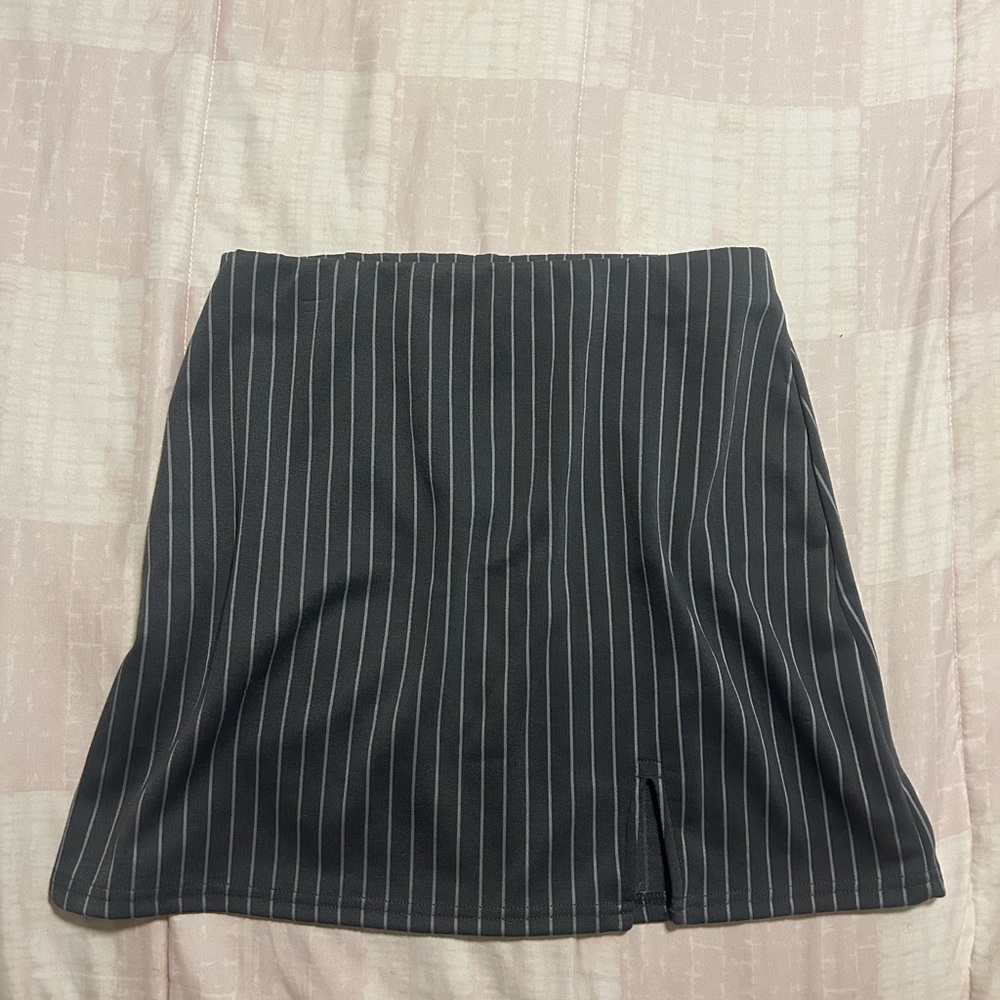 Striped Charcoal Gray Skirt
